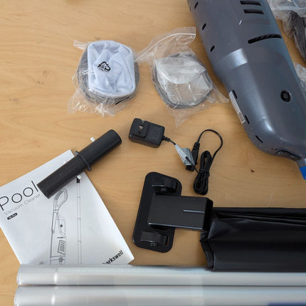 Sharkswell (2025 Upgraded) Cordless Pool Vacuum with Telescopic Pole,60 Min Powe