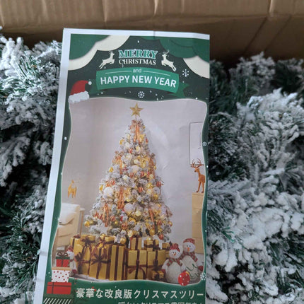 SHareconn 7ft Prelit Snow Flocked Artificial Holiday Christmas Tree with 350 Incandescent Warm White Lights, Foldable Stand, Snow Flocked Full Prelighted Xmas Tree W/1170 Branch Tips, 7.5 FT, White https://a.co/d/0bJx0XVN