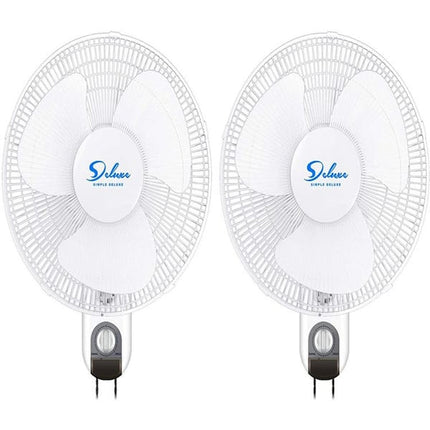 Amucolo 2 Pack 16 in. Indoor White Wall Mount Fan with Adjustable Tilt