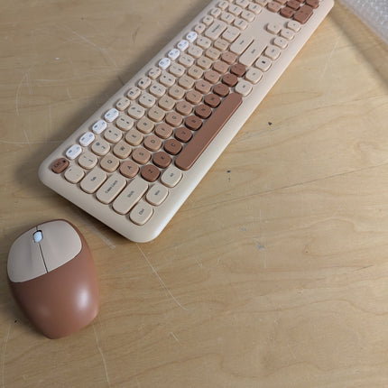 Keyboard and Mouse Combo, 2.4Ghz Gaming Keyboard and Mouse, Retro Cute Keyboard