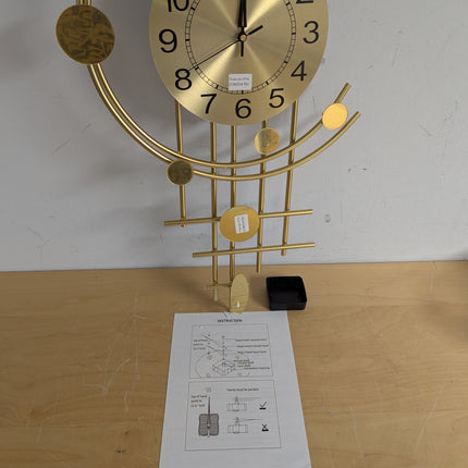 Modern Minimalist Large Wall Clock, Silent Non-Ticking Quartz Metal Clock for Living Room, Kitchen & Office