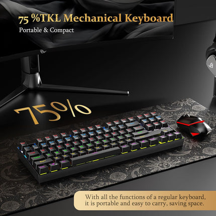 Redragon K552 Mechanical Gaming Keyboard 60% Compact 87 Key Kumara Wired Cherry