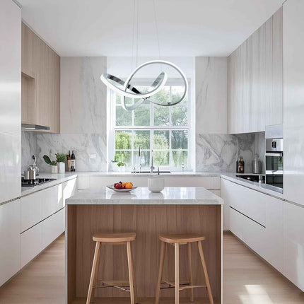 MAYNA Modern Pendant Light with Irregular Ring Lights LED Contemporary Ceiling D
