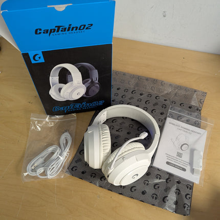 White Wireless Gaming Headset for PS5, PS4, PC, Switch 40-Hour Battery, Type-C C
