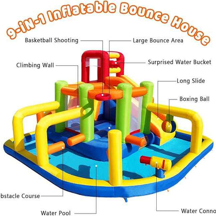 Umbalir Inflatable Obstacle Bounce House, Kids Bounce House Water Park with Wate