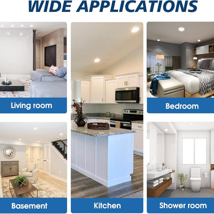 INCARLED 4Inch 5CCT LED Recessed Slim Pot Light with Junction Box, 2700K-5000K C