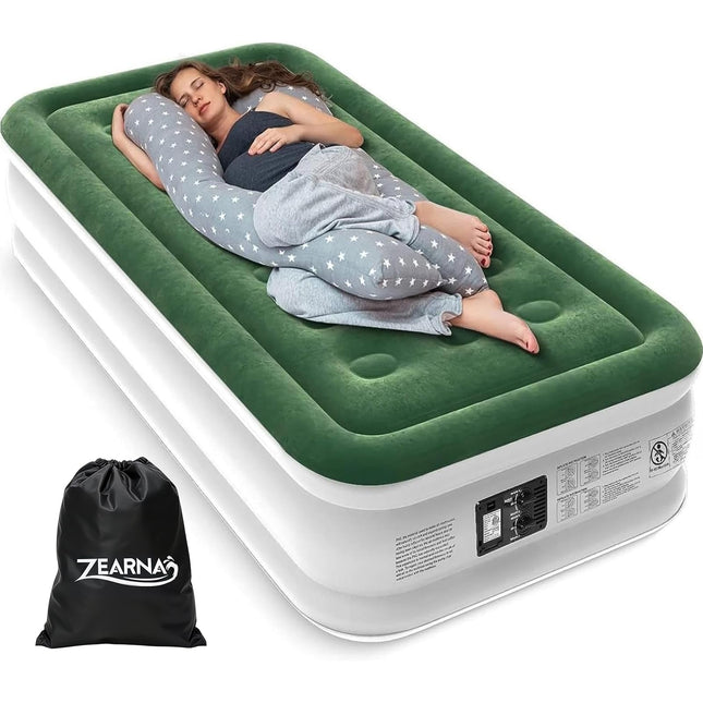 Zearna Twin Air Mattress with Built in Pump - Inflatable Mattress Single, 2 Mins