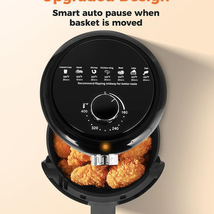 Bear Small Air Fryer 2.1 QT, Mini Airfryer Adjustable Time&Temp Control, Compact