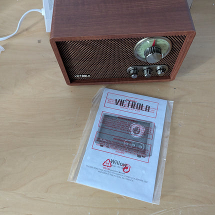 Victrola Willow – Retro Wood Bluetooth Radio with Built-in Speakers: Elegant & V