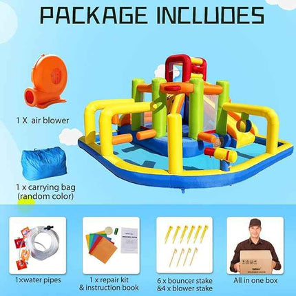 Umbalir Inflatable Obstacle Bounce House, Kids Bounce House Water Park with Wate