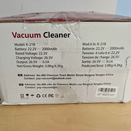 (No charger) Cordless Vacuum Cleaner, 80,000PRM Stick Vacuum with 2 Powerful Suc