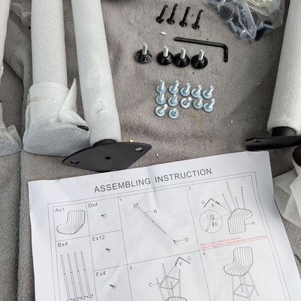 Whiterye 24’’ Bar Stools Set of 2 Modern Barstools White Bar Stools with Fabric