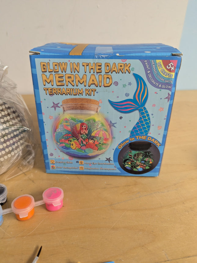 Glow in The Dark Terrarium Crafts Kit for Kids… (Mermaid Terrarium)
