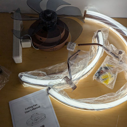 Ceiling Fans with Lights and Remote, 19.7'' Low Profile Ceiling Fans, 3000-6000K