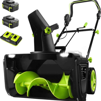 SnapFresh 40V Electric Snow Blower Cordless - 2 x 4.0Ah Battery 20-inch Brushles
