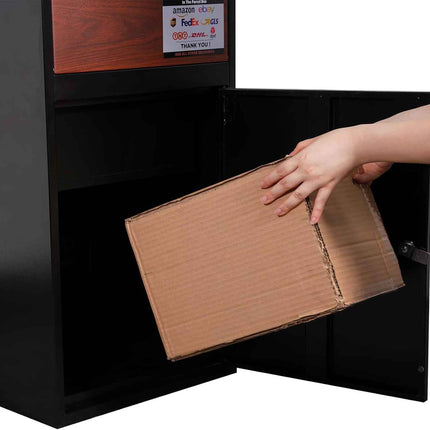 POST2HOME Metal Parcel Drop Box Outdoor, Secure Free Standing Package Delivery Box for Porch, Flat Pack Easy Assembly Postbox