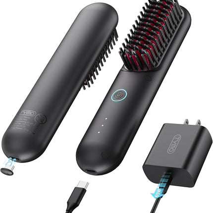 TYMO Cordless Hair Straightener Brush - Porta PRO Portable Straightening Brush f