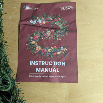 SHareconn 2Pcs 9FT Prelit Artificial Christmas Garland with Color Changing Light