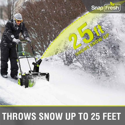 SnapFresh 40V Electric Snow Blower Cordless - 2 x 4.0Ah Battery 20-inch Brushles