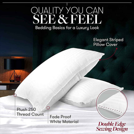 Premium Homes Collection Bed Pillows for Sleeping - Standard Size, Set of 2 - Co