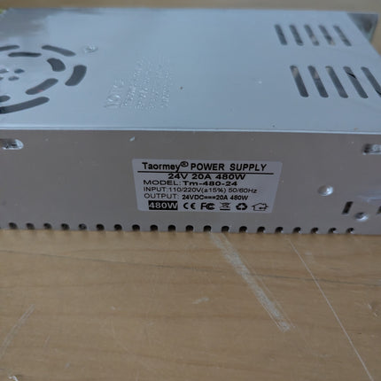Taormey 24V 20A Power Supply Adapter, AC 110V/220V to DC 24V 20A 480W Converter