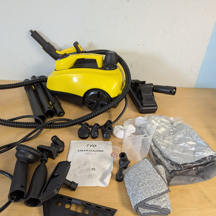 TVD Steam Cleaner for Home, 5-Bar with 1.5L Tank & 26 Accessories, 320°F Chemical-Free Deep Cleaning, 1800W, Yellow