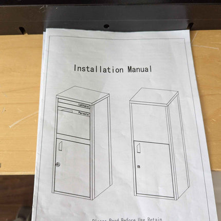 POST2HOME Metal Parcel Drop Box Outdoor, Secure Free Standing Package Delivery Box for Porch, Flat Pack Easy Assembly Postbox