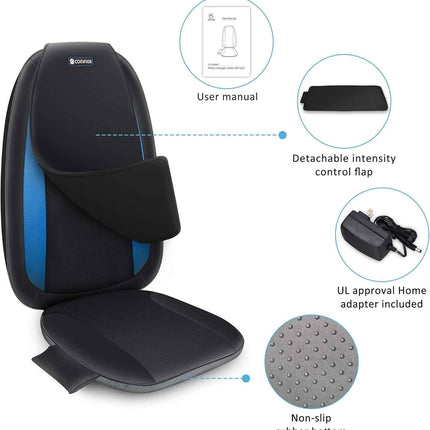 Comfier Shiatsu Back Massager with Heat -Deep Tissue Kneading Massage Seat Cushion, Massage Chair Pad for Full Back, Electric Body Massager for Home or Office Chair use,Valentine's Day Gift for Men,Women