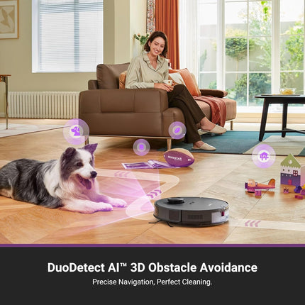 Eureka E20 Plus Robot Vacuum and Mop Combo, 8000Pa Suction, Bagless Self-Emptying Station, LiDAR Navigation, App Control