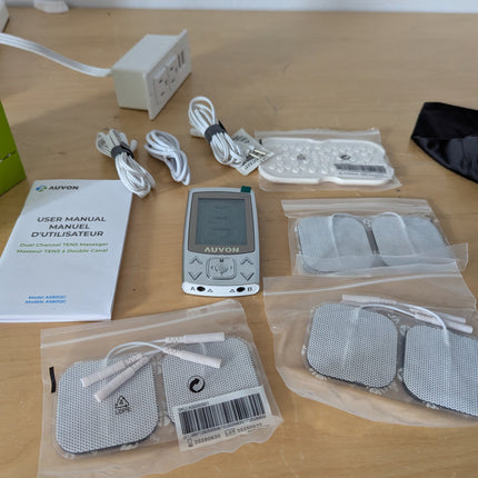AUVON Dual Channel TENS Unit Muscle Stimulator Machine with 20 Modes, 2" and 2"x