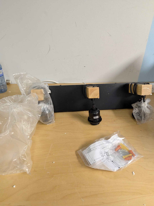 (INCOMPLETE) Black Vanity Light Fixture,3 Light Farmhouse Bathroom Light Over Mi