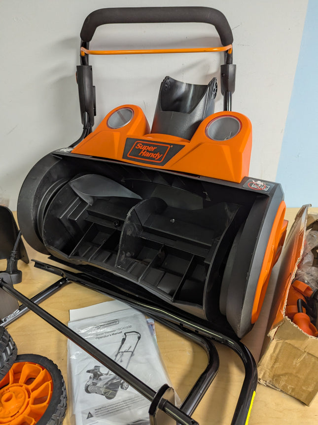 SuperHandy Electric Snow Thrower Walk-Behind Blower Corded AC 120V 18 inch Clear
