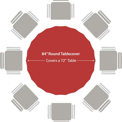 Party Dimensions Red Plastic Table Cover for Round Tables 84 Inch (12 Pack) Prem