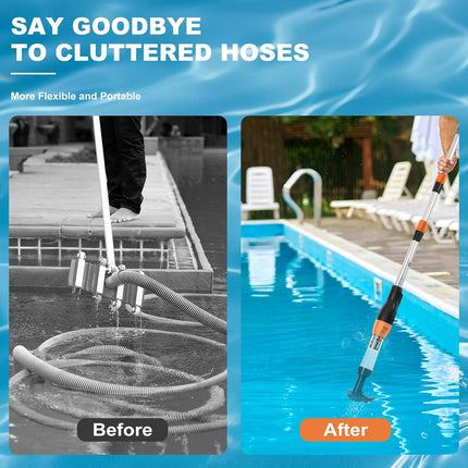 YSMJ 1814 3-in-1 Cordless Rechargeable Pool Vacuum, Lightweight Handheld Cleaner for Above Ground Pools & Spas