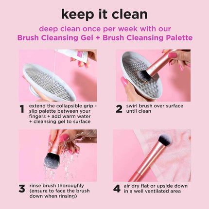 Real Techniques Au Naturale 9 Piece Makeup Brush Set, For Liquid, Cream, & Powde