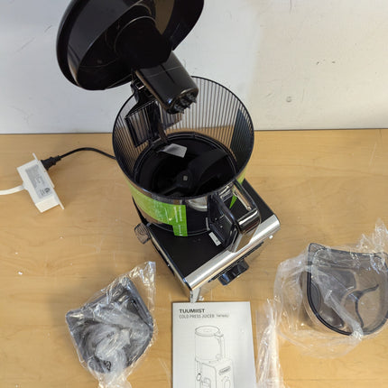 TUUMIIST Cold Press Juicer Machine, 350W Slow Masticating Juicer with 6.5 in Wide Feed Chute & 100 oz Hopper