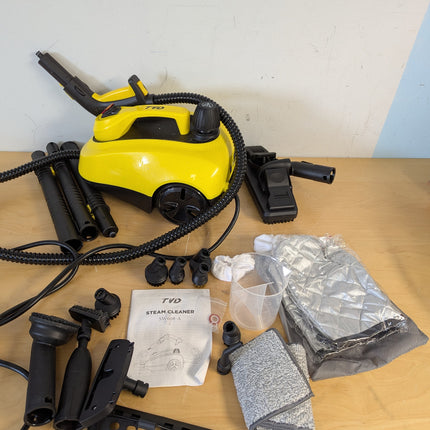 TVD Steam Cleaner for Home, 5-Bar with 1.5L Tank & 26 Accessories, 320°F Chemical-Free Deep Cleaning, 1800W, Yellow