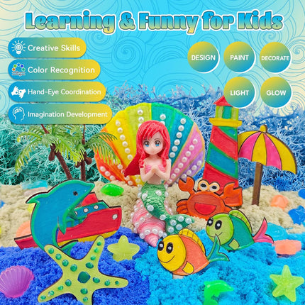 Glow in The Dark Terrarium Crafts Kit for Kids… (Mermaid Terrarium)
