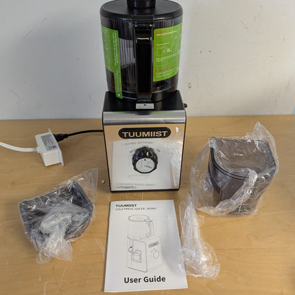 TUUMIIST Cold Press Juicer Machine, 350W Slow Masticating Juicer with 6.5 in Wide Feed Chute & 100 oz Hopper