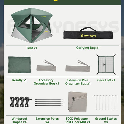 Camping Tent,Instant Cabin Tent, Setup in 60 Seconds, 4 Person Pop up Tents for