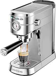 CASABREWS Espresso Machine 20 Bar, Professional Espresso Maker with Milk Frother
