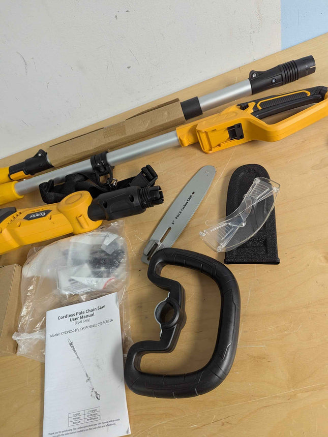 (No battery) 10 inch pole saw 1000w 5.7ft - 8.5 ft for dewalt 20v batrery