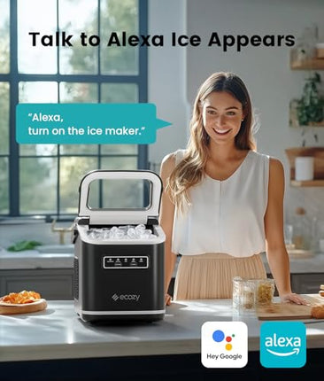 ecozy Smart Ice Makers Countertop, Portable Ice Maker with App Remote & Voice Co