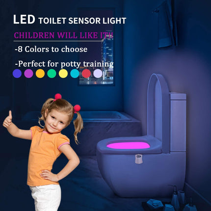 2-Pack Toilet Night Lights Motion Detection 8-Color Change Sensor Activated, Kom