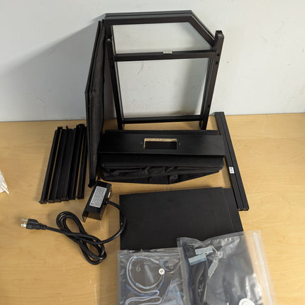 HOOBRO Nightstand with Charging Station, Bedside Table with AC Outlet, USB & Type-C, LED Light Strip, Fabric Drawer