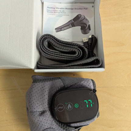 YUANBO Cordless Heated Shoulder Massager, Portable Shoulder Brace Heating Pad wi