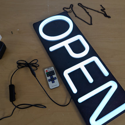 HiNeon Open Neon Sign 20inx7in LED Open Sign w/Remote Controller, Electric Light