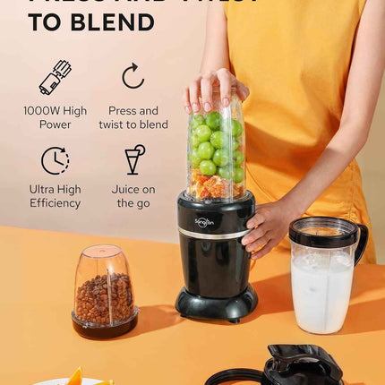 Sangcon 1000W Smoothie Blender for Kitchen, Blenders for Smoothies with (3) Cups