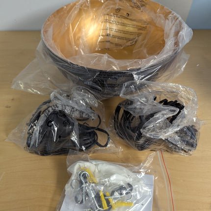 Plug in Pendant Light, 2 Pack Industrial Hanging Lamp with Golden Finish Inside