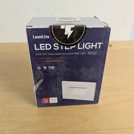 LEONLITE White 5CCT 120V LED Step Lights, 3.5W 150LM 5%-100% Dimmable Horizontal